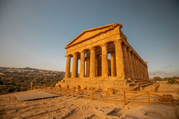 Sicily, Italy - August 31, 2020: Archaeological site, Valley of the Temples, city of Agrigento.