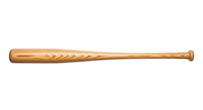 Wooden baseball bat isolated background