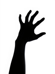 Fototapeta premium Dark hand silhouette on transparent background