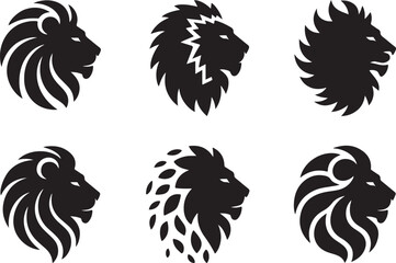 Majestic Lion Head Designs Vector Illustrations for Logos and Branding
