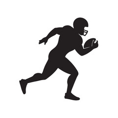 Football Player Running Silhouette Vector