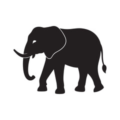 Obraz premium Elephant Walking Side View Silhouette