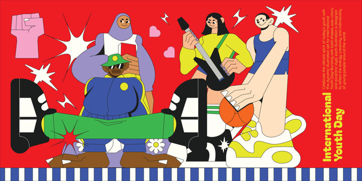 Pop Art Y2k International Youth Day