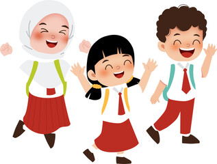 Happy student of elementary school