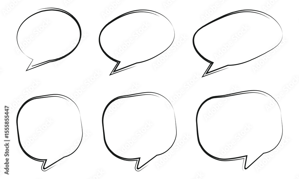 Poster Speech Bubble set. Talk bubble. Blank empty vector white speech bubbles.