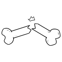 broken dog bone illustration outline vector