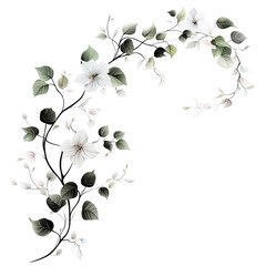 Elegant floral arrangement with white blossoms and green leaves, perfect for decoration