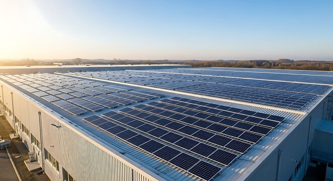 Sustainable Energy Industrial Rooftop Solar Panel Installation