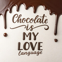 Chocolate Is My Love Language Design with Dripping Chocolate Border