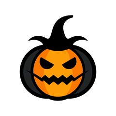 Halloween Jack-o'-Lantern – Evil Pumpkin Face with Angry Eyes and Jagged Smile