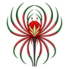 white background on flower Spider Lily