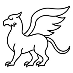 Fototapeta premium griffin on white background
