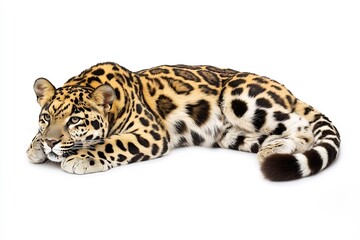 Obraz premium Isolated Clouded Leopard Fur Pattern White Background