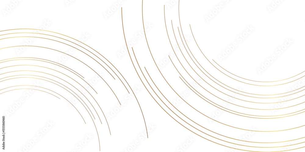 Aufkleber golden minimal circular abstract dynamic lines isolated on white background. Future technology banner concept. vector illustration. Abstract Computer technology background. network visual connection.	