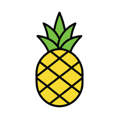 Fototapeta premium pineapple vector illustration icon isolated on white background