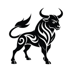 vector illustration of a tribal bull vector icon isolated on white background