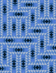 A dense industrial sheet of blue paper with a textured surface and geometric shapes