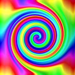 Vortex formed by blending colorful paint, abstract image