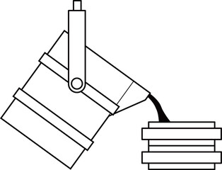 A black and white line art illustration showing molten metal being poured from a ladle into a mold.