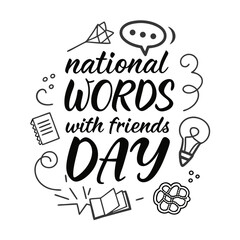 NATIONAL WORDS WITH FRIENDS DAY vector illustration