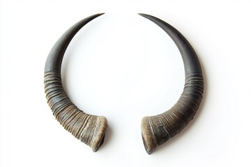 Isolated Oryx Antelope Ringed Horns White Background