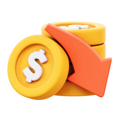 finance loss 3d illustration