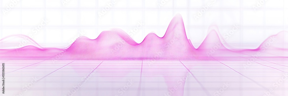 Poster Pink seismic waves are expanding on a grid, creating a visual representation of an earthquake's epicenter and its powerful impact on the surrounding area