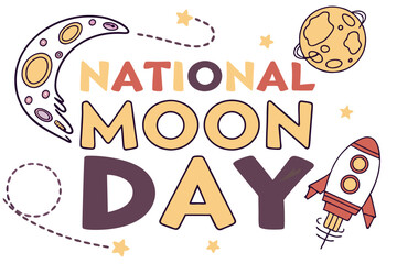 NATIONAL MOON DAY vector illustration