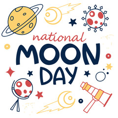 NATIONAL MOON DAY vector illustration