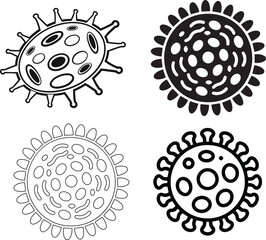 Erythrocyte Vector Icon | Black and White Red Blood Cell Symbol on Blank Background