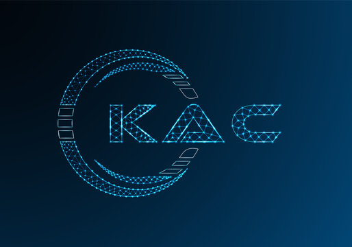 KAC low poly letter logo vector design. KAC lower poly logo design. Low poly logo.