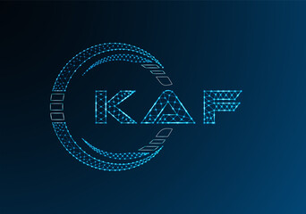 KAF low poly letter logo vector design. KAF lower poly logo design. Low poly logo.
