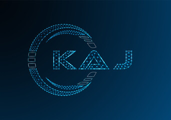 KAJ low poly letter logo vector design. KAJ lower poly logo design. Low poly logo.
