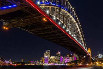 sydney harbour bridge at night