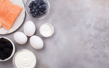 Ingredients for a healthy breakfast recipe