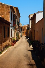 The old town of Alcudia on the island of Mallorca in the Balearic Islands Spain.