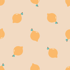 Seamless pattern with lemon. For card, posters, banners, books, printing on the pack, clothes, fabric, wallpaper, textile or dishes