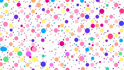 Fun colorful circle doodle seamless pattern. Creative minimalist style art background for children or trendy design with polka dot. Simple childish party backdrop © Deny