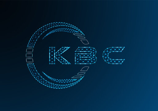KBC low poly letter logo vector design. KBC lower poly logo design. Low poly logo.