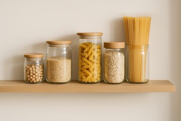 Organized Zero Waste Pantry with Glass Containers