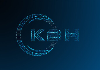 KBH low poly letter logo vector design. KBH lower poly logo design. Low poly logo.