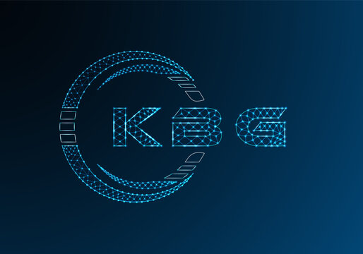 KBG low poly letter logo vector design. KBG lower poly logo design. Low poly logo.