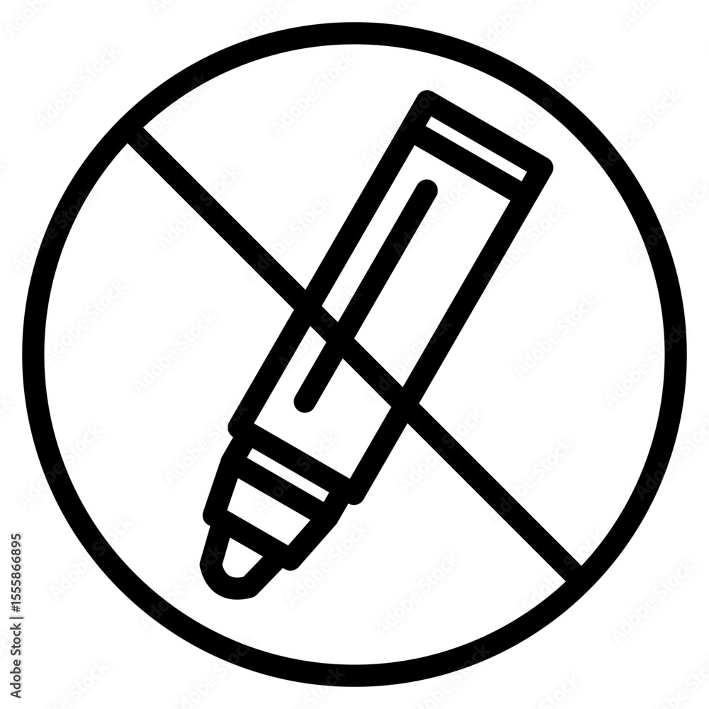 Poster a circular prohibition sign crossed out with a marker inside indicates a restriction or ban, great f