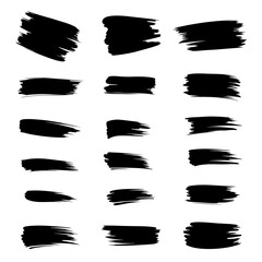 Set of black and white paint brushes