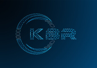 KBR low poly letter logo vector design. KBR lower poly logo design. Low poly logo.