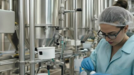Female Scientist Analyzing Samples in a High-Tech Laboratory Environment with Precision Instruments - Powered by Adobe