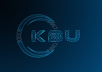 KBU low poly letter logo vector design. KBU lower poly logo design. Low poly logo.
