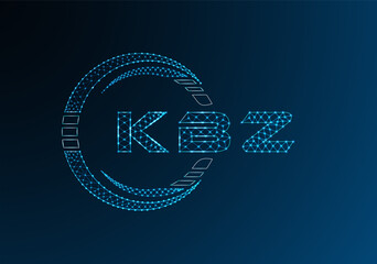 KBZ low poly letter logo vector design. KBZ lower poly logo design. Low poly logo.