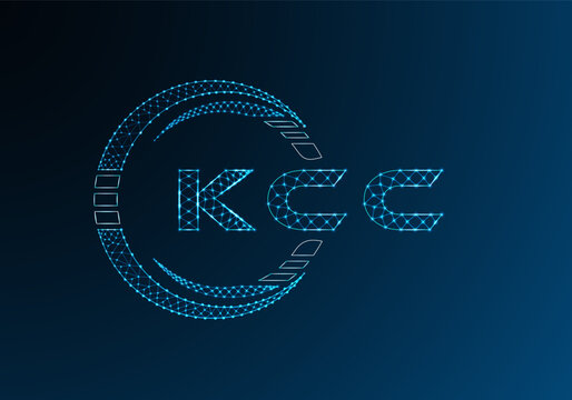KCC low poly letter logo vector design. KCC lower poly logo design. Low poly logo.