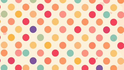 Background seamless pattern vector with cute pastel polka dots